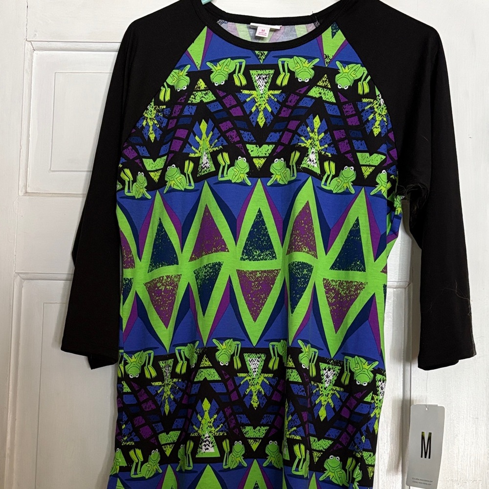 Disney LuLaRoe Disney Collection Kermit The Frog Randy shirt Size M